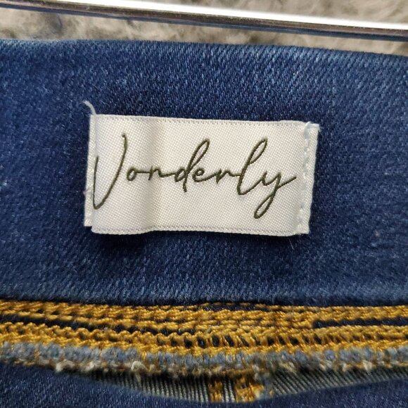 Wonderly Jeans Womens 16W Blue Pull-On Super Skinny Frayed Hem Stretch Denim - Picture 2 of 10